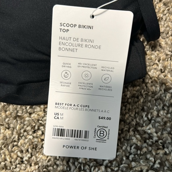 NWT! Athleta Black Scoop A-C Bikini Top Removable Pads - Multiple Sizes🩵 - Picture 8 of 11